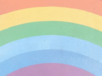 Photo of a Rainbow painted on the ground